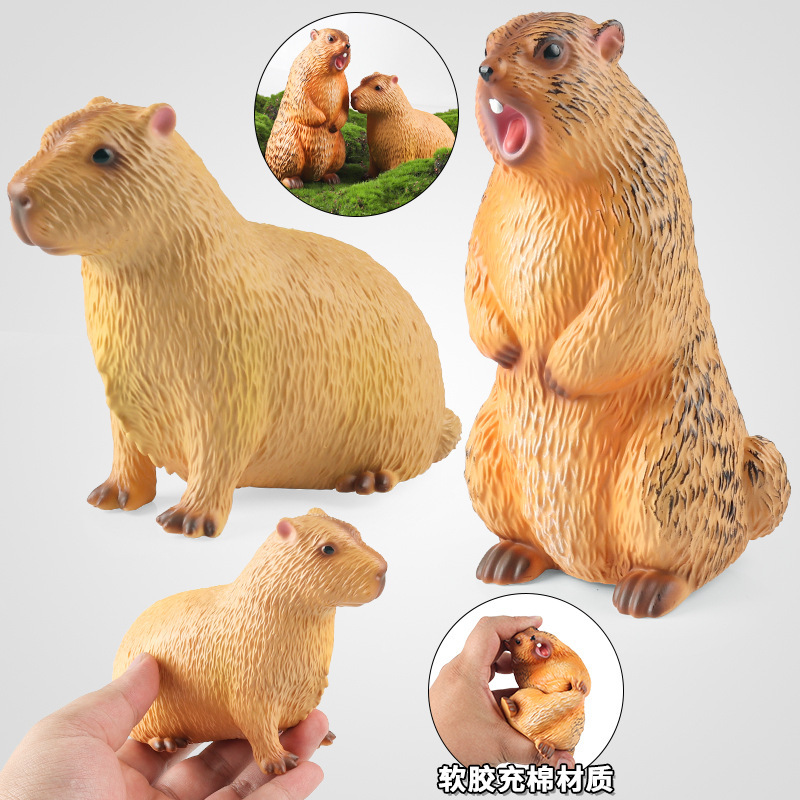 Cross-Border Wild Artificial Animal Model Soft Glue Capybara Capybara Cognitive Venting and Decompression Props