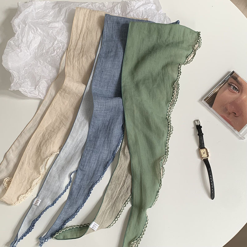 Bufanda de seda, sentido de la atmósfera coreana, nueva bufanda en forma de diamante, bufanda para el cuello, bufanda étnica de moda, banda para el cabello, chal de todo fósforo