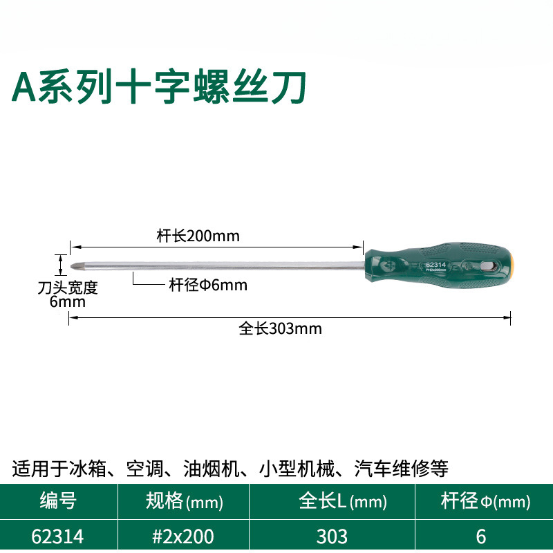 Destornillador de cabeza de rábano pequeño destornillador de ciruela de boca plana cruzada