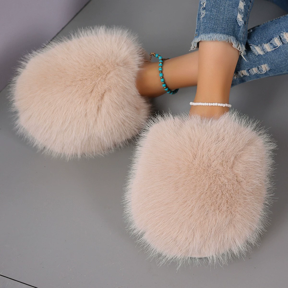 (Cross-border trading), winter keep warm multicoloured slippers, plus size, adds volume, soft sole
