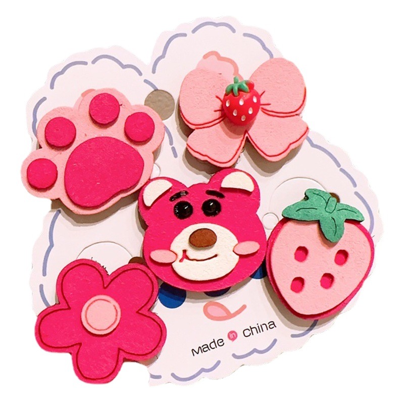 Nuevo bebé Velcro Post dibujos animados auto-stick flequillos pegatinas bebé no duele el pelo roto artefacto niños tocado