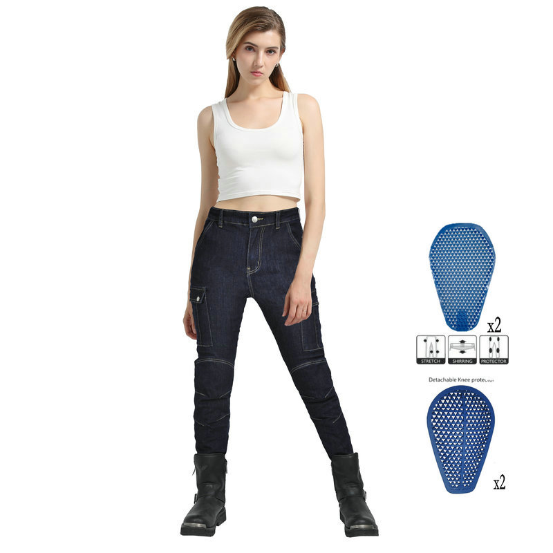 VOLERO mujer Caballero Harley estilo jeans motocicleta montar casual retro motocicleta carreras anti-caída Pantalones