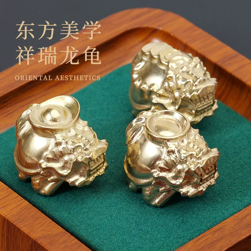 黄铜龙龟金钱龟貔貅雕刻件摆件马上有钱招财猫铜器工艺礼品装饰品