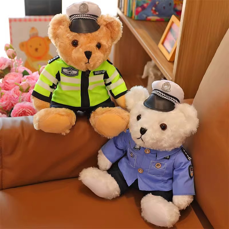 Uniforme de policía de emergencia de bomberos de policía Teddy Bear muñeca Jewel muñeca juguete de peluche regalo