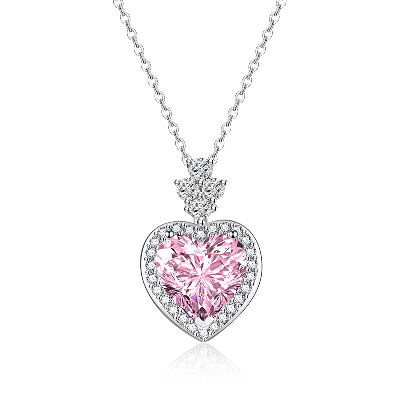 Fashion Heart Shape Copper Plating Zircon Womenu0027S Rings Earrings Necklace 1 Set