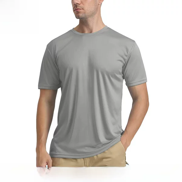 European and American Spring and Summer Outdoor Casual Sun Protection Clothing Men's Round Neck Short-Sleeved Upf50+ Running Sports Breathable Quick-Drying T-Shirt