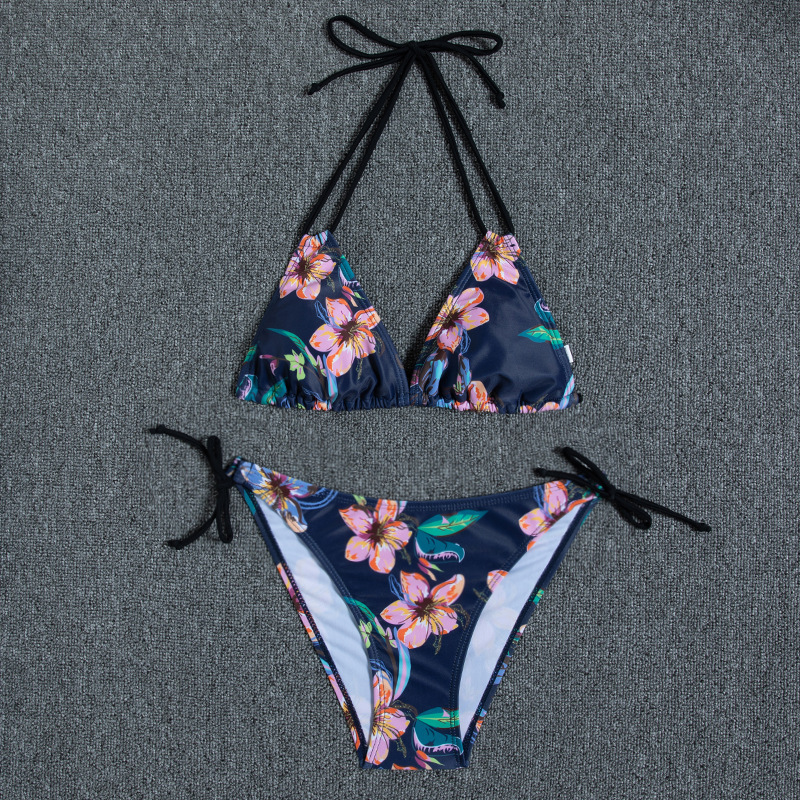 84g Weight Comfort Feel Of Sensation Low Waist Panties Waist Briefs Panties Style Bralette Bra Category Polyester Fabric Type 2 Pieces Set Quantity Swimming Pool, Beach Occasion Comfort Function Ditsy Floral Pattern Triangle Cup Bra Cup Women's Gender Women's Ditsy Floral 2 Pieces Set Bikinis Swimwear 24