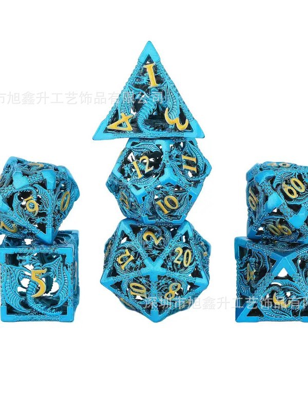 Kesulu metal hueco dragón Dados DND dragón y ciudad subterránea corriendo grupo juego de mesa multi-Cara dados digitales al por mayor D20