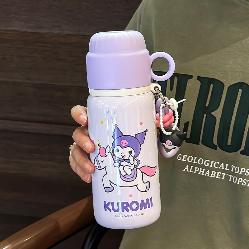 Koolomi tazas de acero inoxidable para niños 316 para niñas con tazas de bebida especiales con tapa, lindas tazas de doble bebida