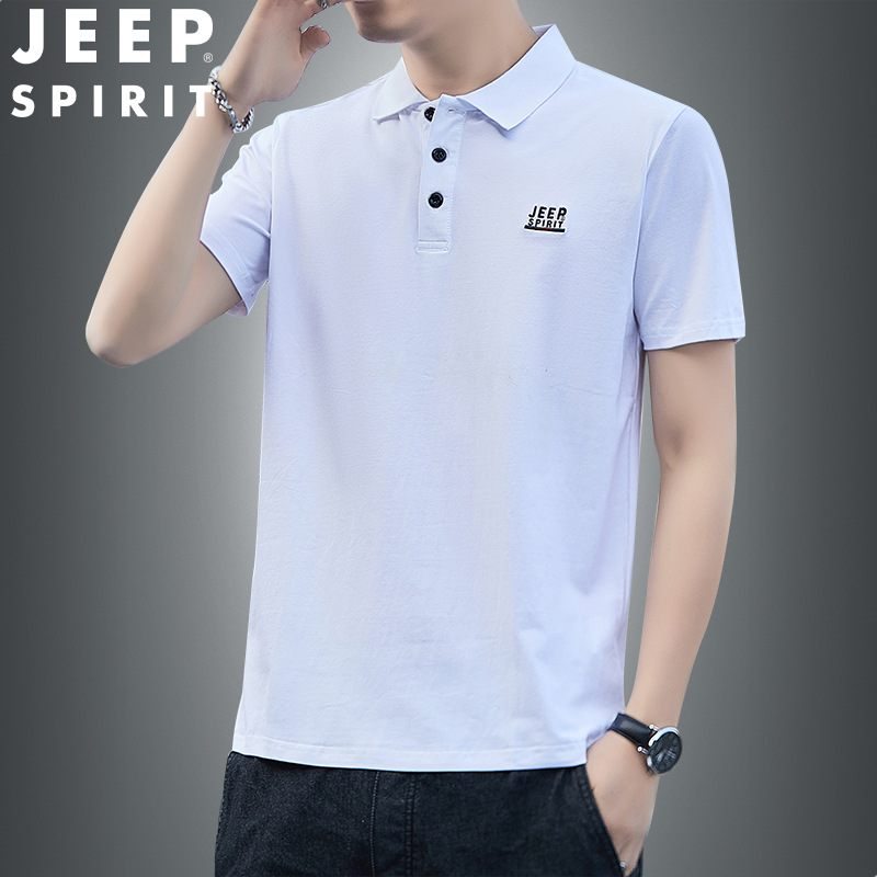 Explosions JEEP SPIRIT Men's Clothing Brand Short Sleeve T-Shirt Men's Lapel Half Sleeve Cotton Polo Shirt 2232