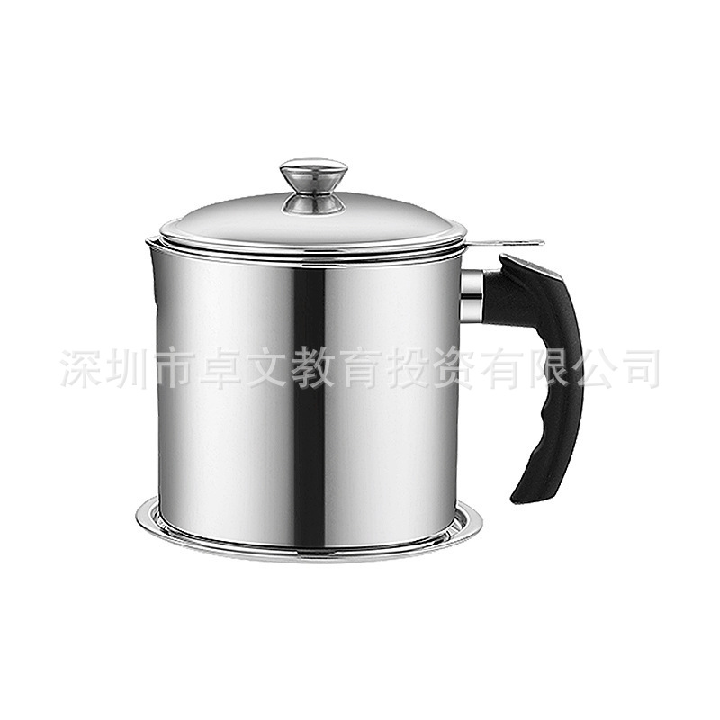 不锈钢滤油壶储油罐带沥油壶滤网油罐防漏储存罐 滤油壶带托盘|ru