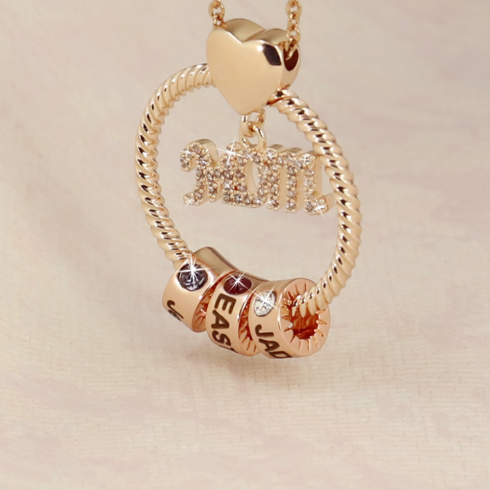 Letter Pattern Fashion Letter Copper Beaded Inlaid Zircon Zircon Pendant Necklace