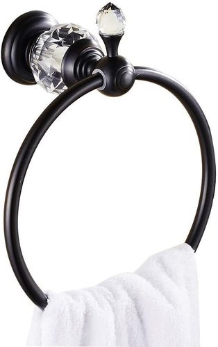 Unique crystal towel ring bathroom wall mounted towel ring towel rack polished chrome gold black drop shipping