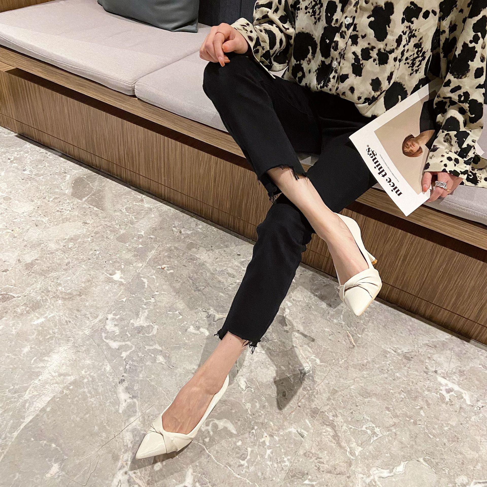 Eleganta dammode högklackade skor med spetsig tå för vardagen_voghion.com