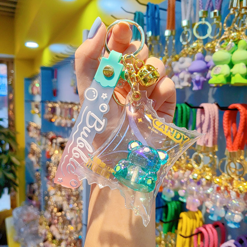 Oso de caramelo de cuerda de cuero (conjunto) - azul lago