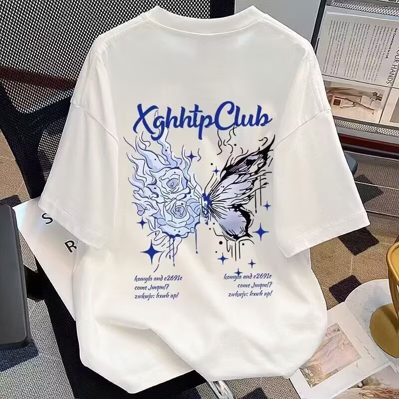 T-shirt oversize con stampa farfalla per uomo e donna_voghion.com