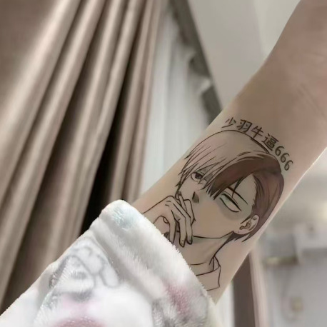 Ins-Style Anime Character Tattoo Stickers, Waterproof and Long-Lasting, Realistic Design, Cool 666, Personalized Arm Stickers for Men and Women