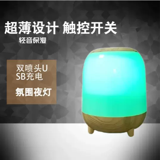 加湿器双喷雾长久续航静音大容量彩色夜灯空气净化定制空气加湿器