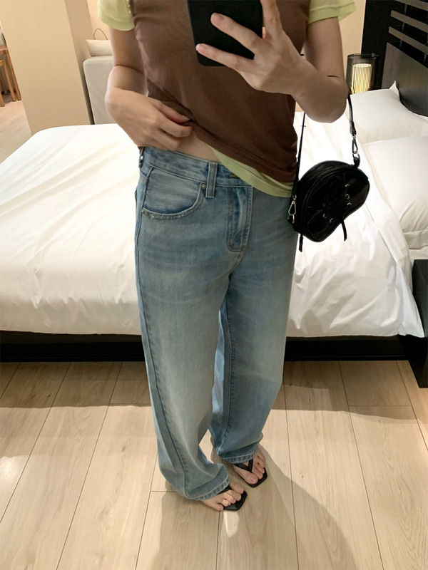 誉一新款2025夏季美式复古休闲牛仔裤女百搭直筒显瘦裤子女hc1177|undefined