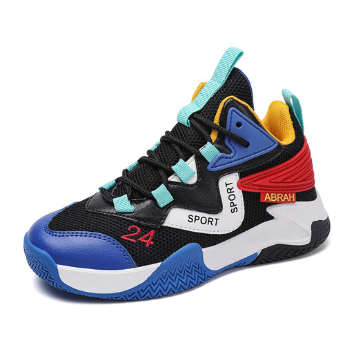 Children's basketball shoes, student sports shoes, youth children's shoes, mesh breathable non-slip running shoes, boys' soft soles