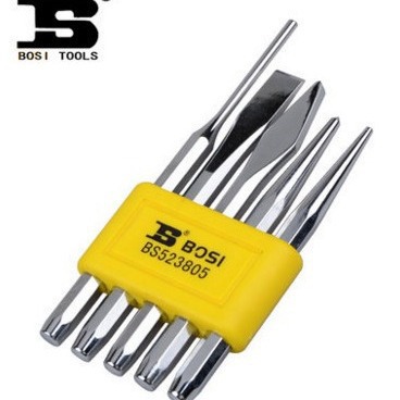波斯（BOSI）5件套样冲钳工钻孔定位冲子凿子 BS523805