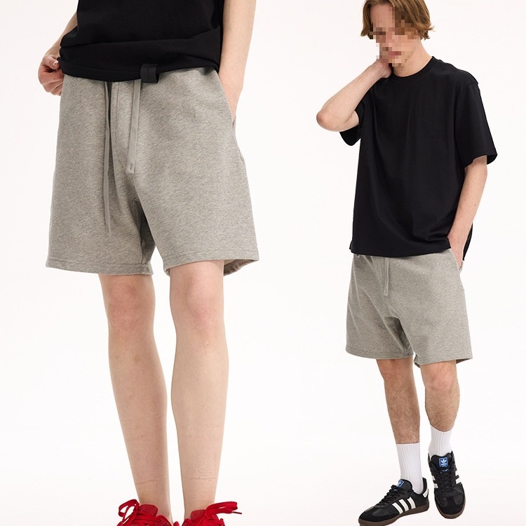 UNF 450g pantalones de lana de perfil de viento de dinero viejo pesado pantalones cortos deportivos casuales sueltos pantalones de cinco puntos hombres y mujeres de moda