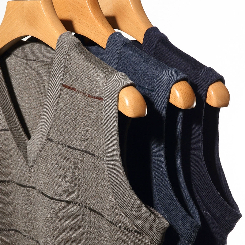 Knitted sweater, spring vest sleevless, universal set for leisure, slim fit, V-neckline