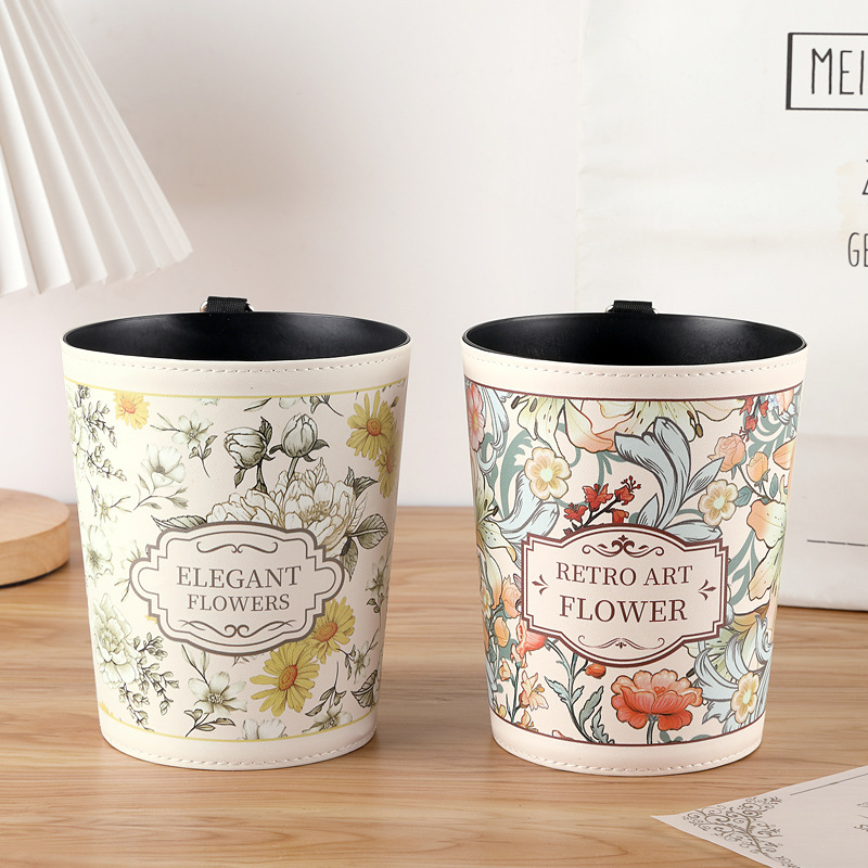 Car Trash Can Car Car Storage Box Rear Mini Home Retro Trash Storage Creative Car Supplies