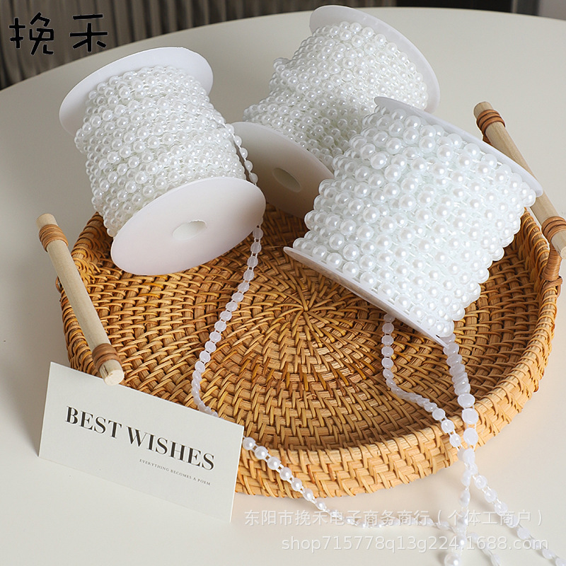 挽禾 半颗珍珠创意花艺链条装饰创意贴面珍珠鲜花礼品花店包装材