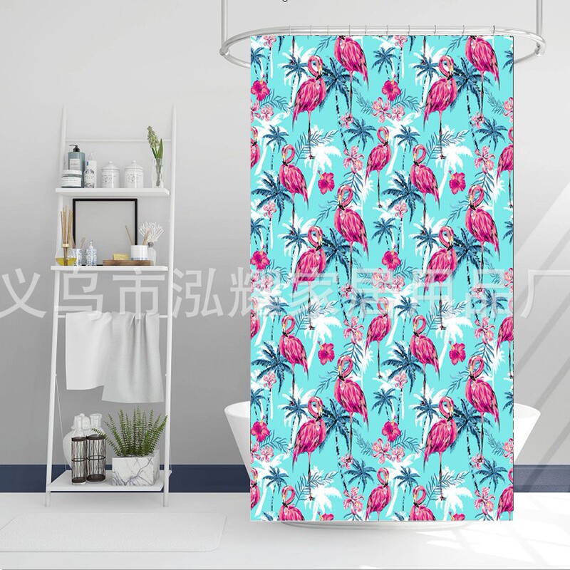 Toilet Hanging Curtain Punch-free Bathroom Curtain Polyester Printed Thickened Partition Waterproof Shower Curtain Cross-border Best-selling Waterproof Door Toilet Hanging Curtain Punch-free Bathroom Curtain Polyester Printed Thickened Partition Waterproof Shower Curtain Cross-border Best-selling Waterproof Door