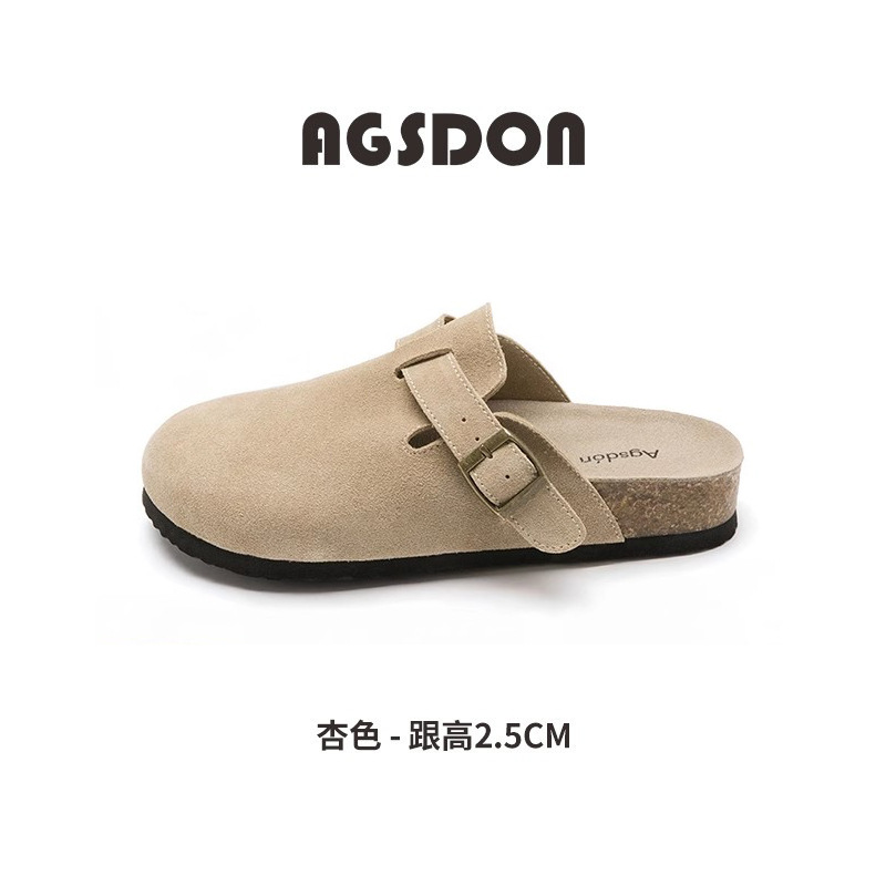 Pantuflas cerradas Augu Shiden para mujer, nuevo estilo primavera 2026, cómodas y casuales, estilo Birkenstock, para exterior, a la moda.