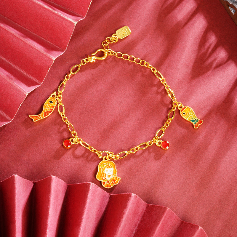 Vietnam Sha Jinguo tide nueva pulsera sirena china de alta calidad esmalte color artesanía joyas de mano fuente