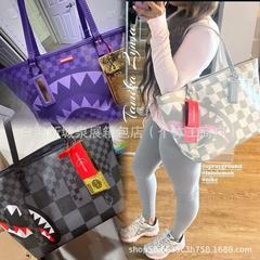 2025批发欧美跨境爆款鲨鱼包大容量托特包通勤女包休闲旅行包