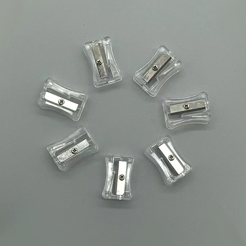 Симпатичная прозрачная маленькая точилка для карандашей студент одно отверстие Высококачественная точилка для карандашей пластиковая портативная ручная точилка для карандашей оптом