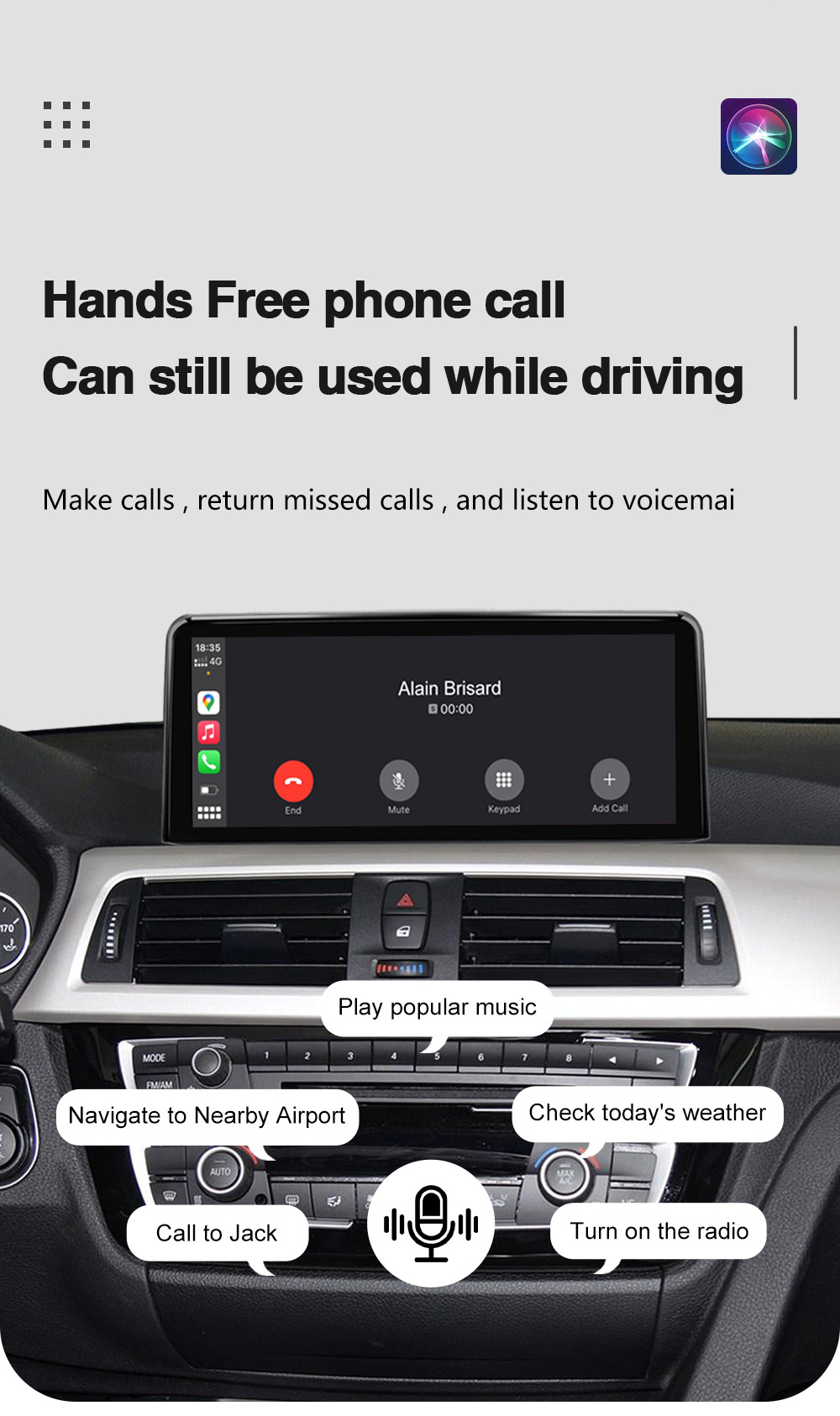 10.25 "Wireless CarPlay Display for 3 Series/4 Series NBT Radio Player Linux Touch Screen