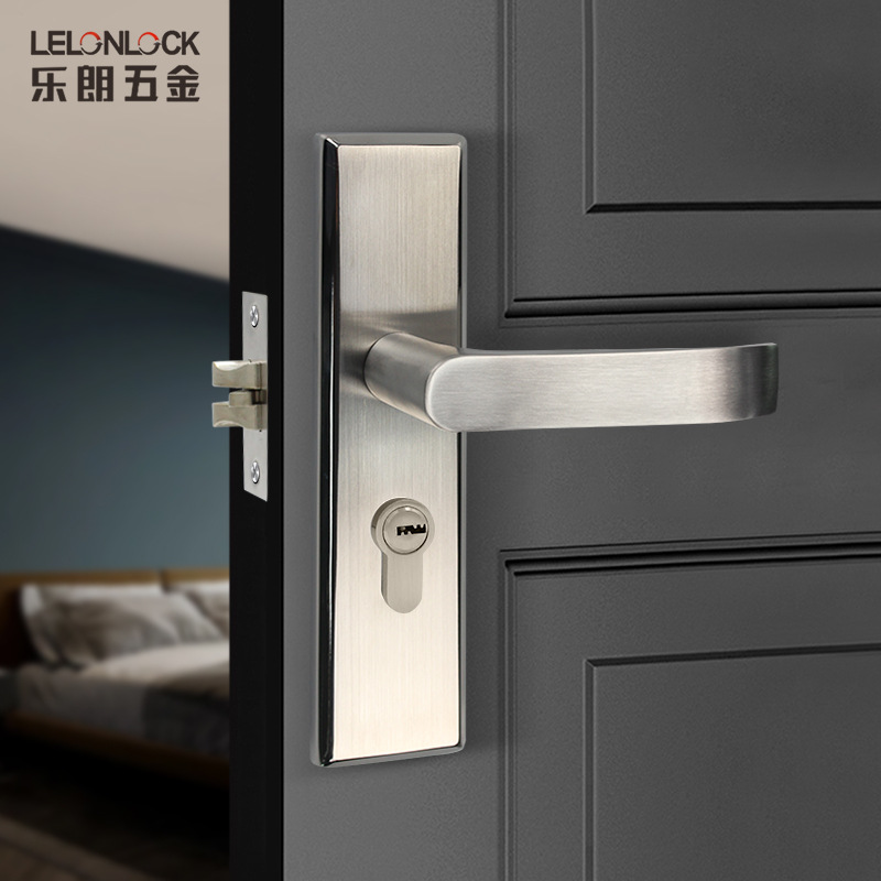 Cerradura de la puerta del dormitorio interior cuarto de baño cerradura de la puerta de madera maciza 304 panel de la puerta de acero inoxidable cerradura Universal