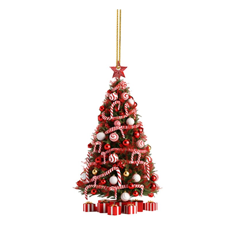 国境を越えたクリスマスツリーのペンダントクリスマスツリーの祝日装飾屋外アクリル平面クリスマス装飾品家庭装飾|undefined