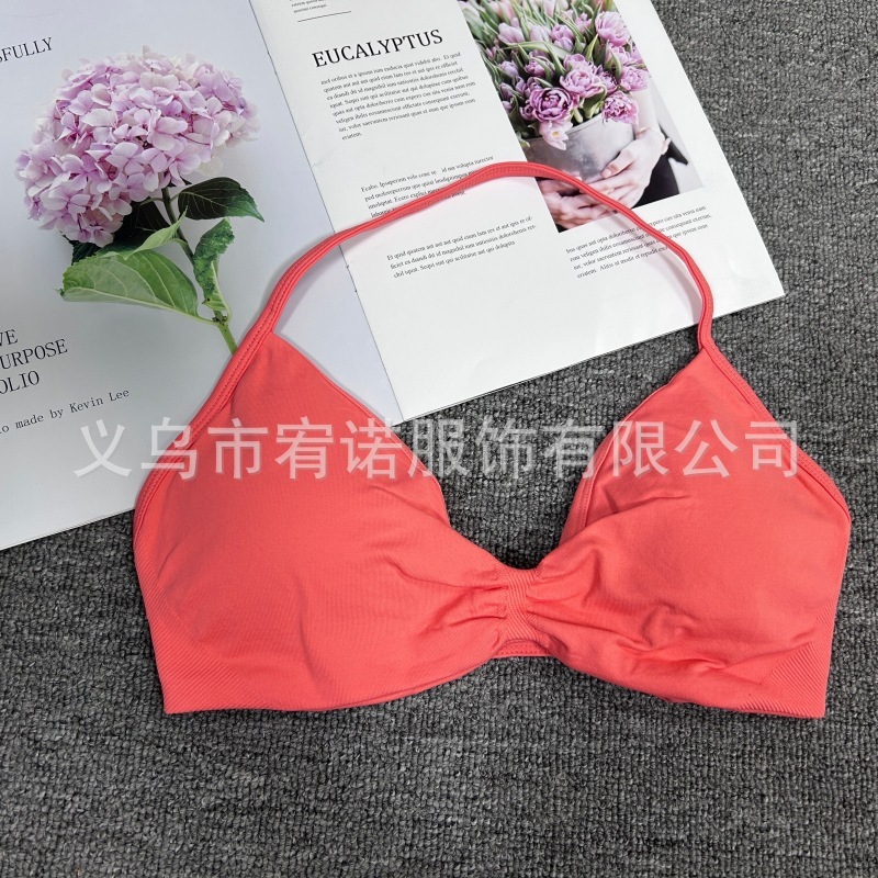 DFYNE 同じスタイルの Amazon シームレスブラジャー レディース バックレス ホルターブラ スポーツ ヨガ サスペンダー スモールブラ|undefined