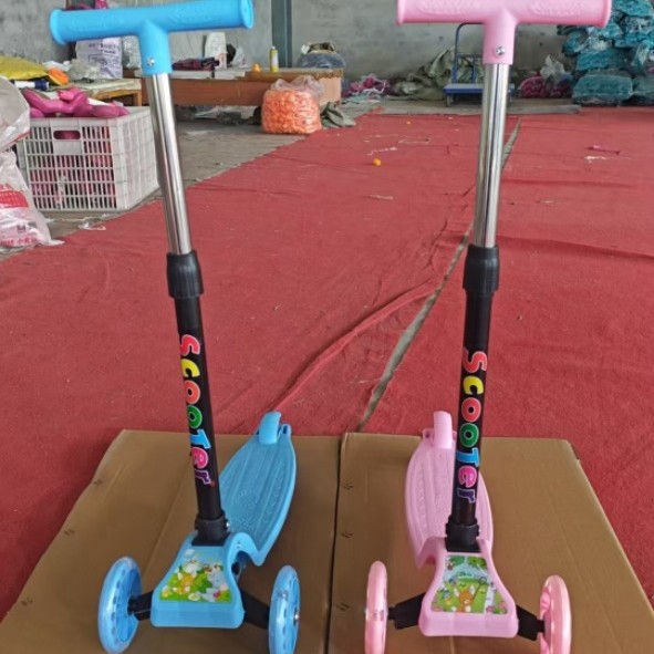 Children's scooter 1 to 5 years old, one-button folding can slide, baby sliding walker, single board, meter-high car can be raised and lowered
