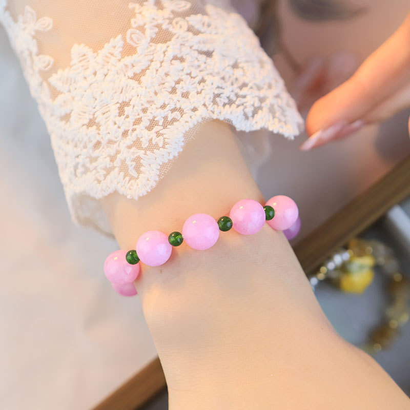 Hecho a mano de púrpura de piedra natural de doble color pulsera nueva exquisita estilo chino versátil pulsera de alta sensación de cuentas joyas diy