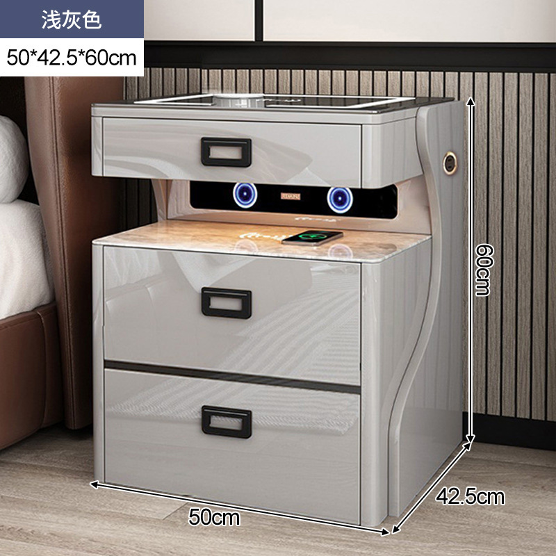 Seguridad mesita de noche integrado moderno minimalista dormitorio inteligente lujo Rock placa armario hogar con cerradura