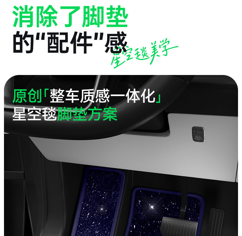 Suitable for the New Zeekr 009 Floor Mats, Starry Sky Carpet Surface, 26 Types of Car Interior Modification Accessories, Trunk Mat