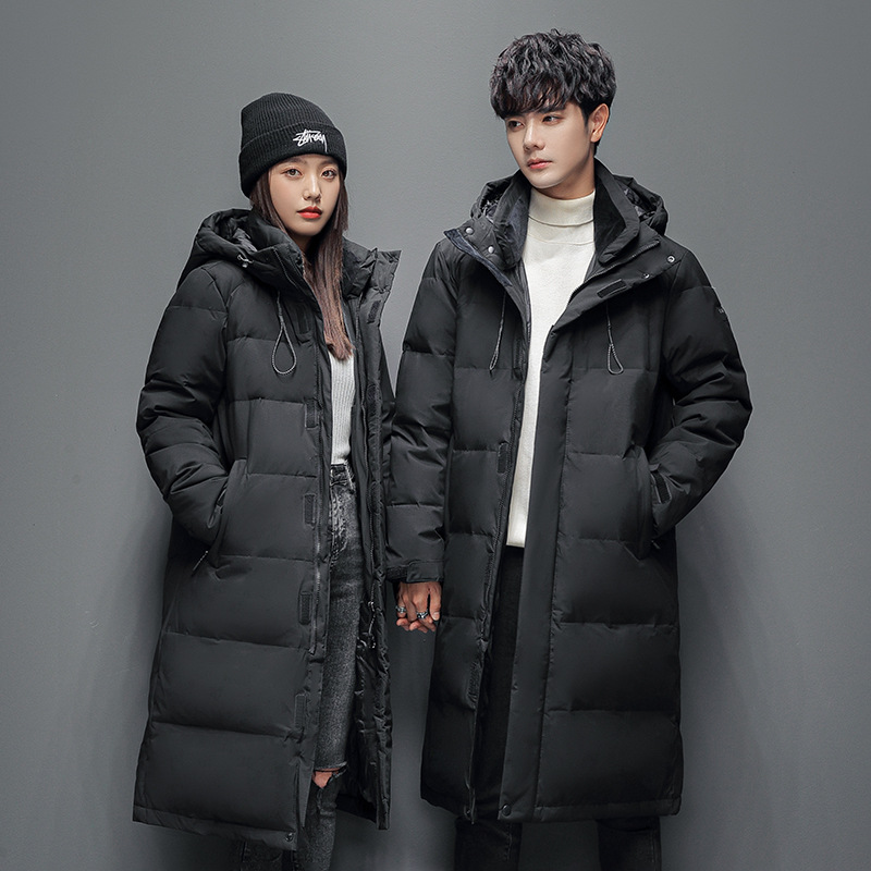 Abajo Chaqueta larga 2022 hombres de invierno estilo coreano engrosada abrigo moda pareja herramientas moda casual hombres ropa