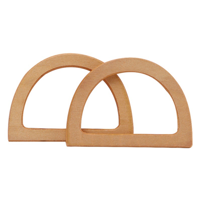 Factory Direct Sales of Wooden D-Shaped Handles for Fashionable Bags, Suitcase Accessories, DIY Cosmetic Bags, and Semi-Circular Handles