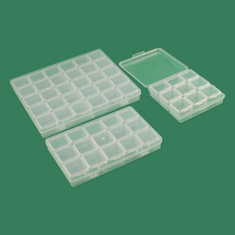 钻石画收纳盒多格透明饰品盒方钻圆通点钻盒分钻盒钻石画工具厂家