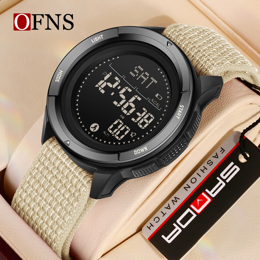 Sanda reloj multifuncional pedómetro impermeable estudiante brújula electrónica al aire libre metrónomo reloj de pulsera hombre