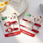 正版HelloKitty红色卡通发夹女童可爱侧边刘海夹碎发夹发饰新款