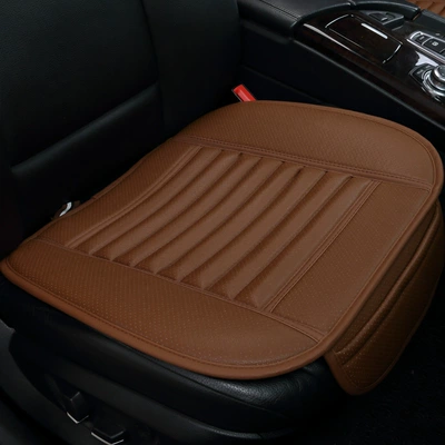 Cross-border bamboo charcoal full leather small Seat cushion, seat cover - coffee-color-half-pack-without-bamboo-charcoal-front-seat