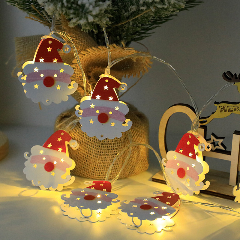 2023ledクリスマス鉄芸サンタクロース雪だるま鹿クリスマスツリークリスマス靴下要素ミックス装飾灯|undefined