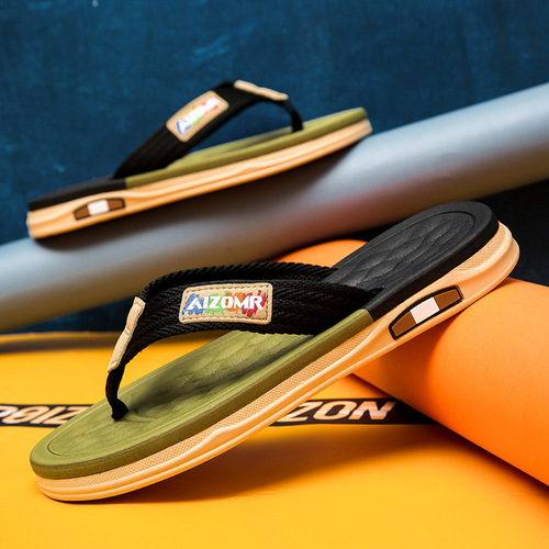 Men's Huarong Sandals Summer Outdoor Wear Waterproof Anti-Slip Soft Sole Angle Slippers for Men and Teenagers Vietnamese Beach Shoes